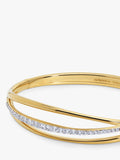 Monica Vinader gold wrap pave bracelet medium, imported from the UK