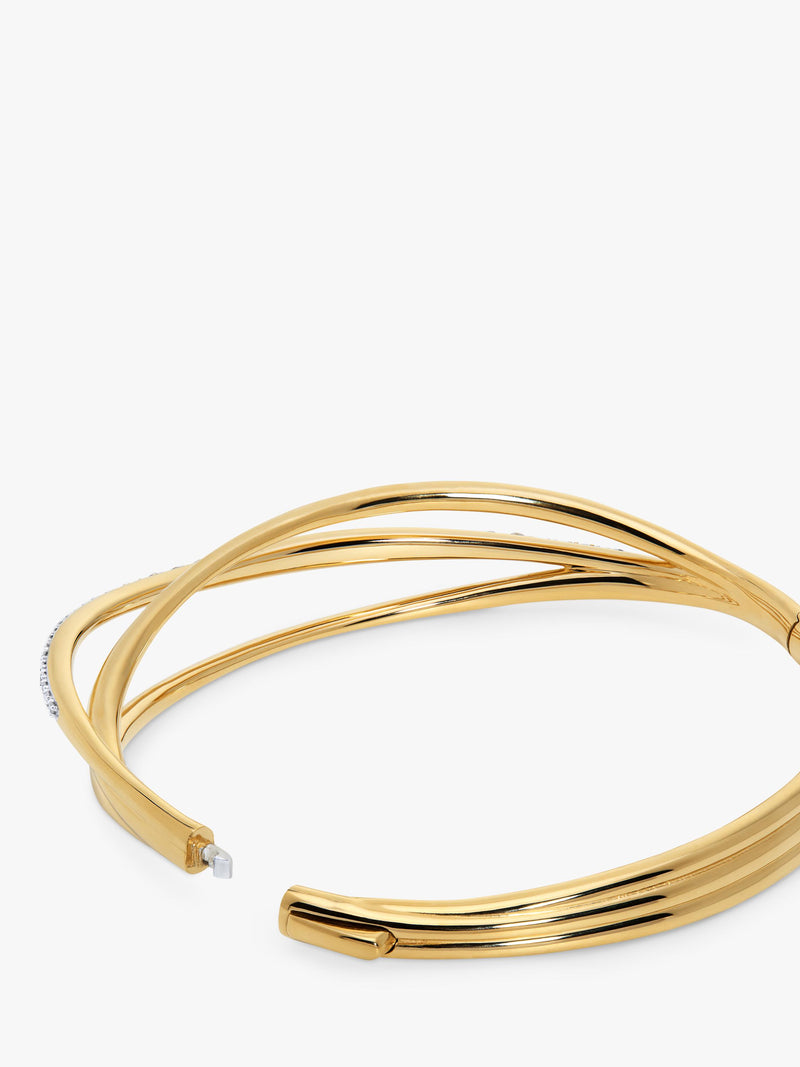 Monica Vinader gold wrap pave bracelet medium, imported from the UK