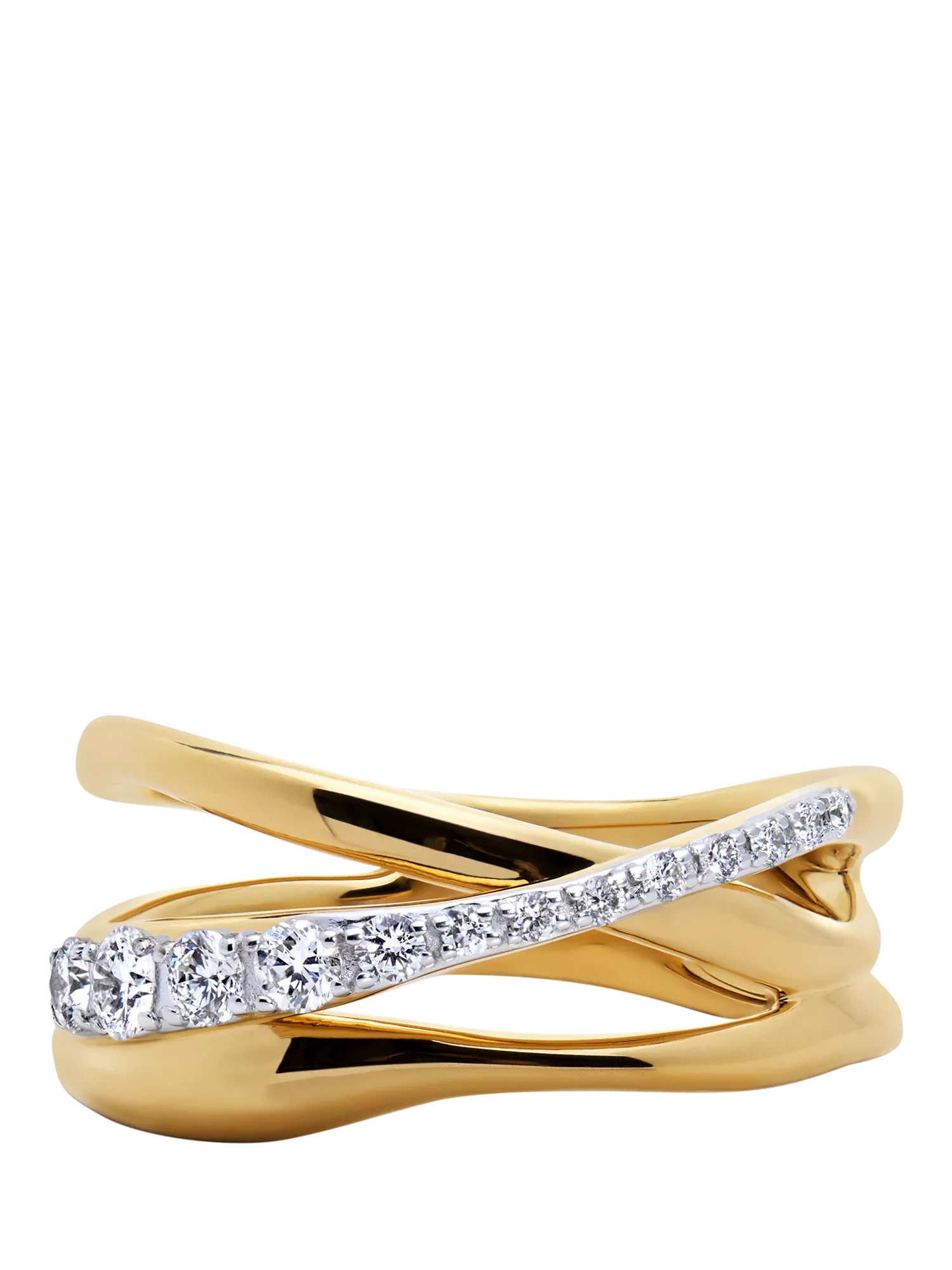 Monica Vinader Nura Pave Diamond Ring, Gold