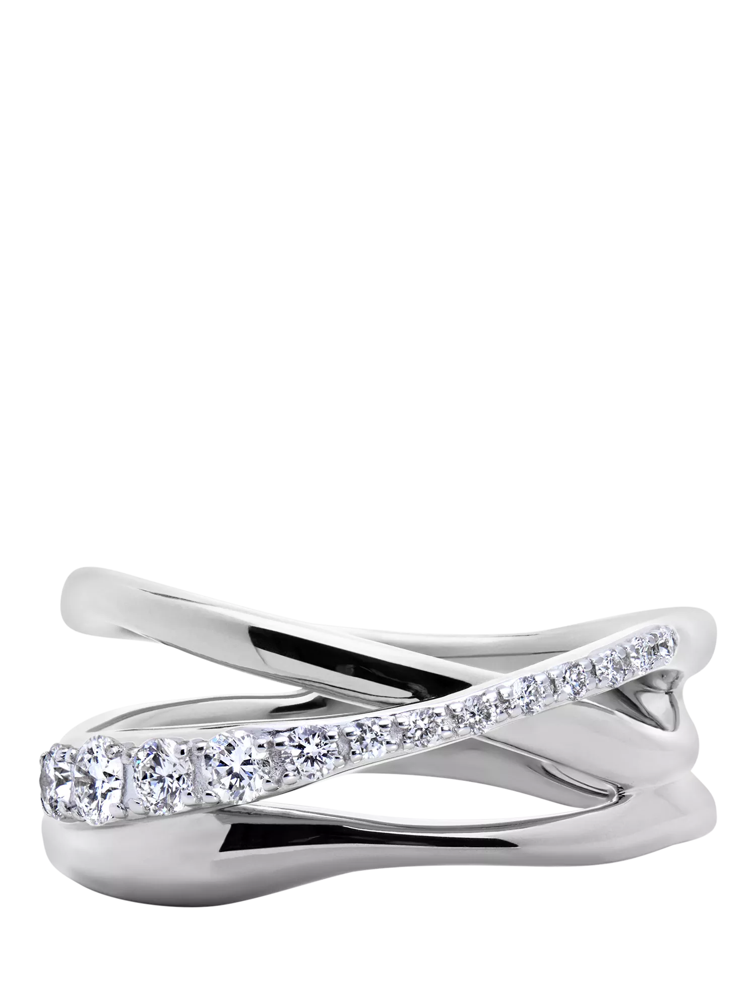 Monica Vinader Nura Pave Set Diamond Ring, Silver