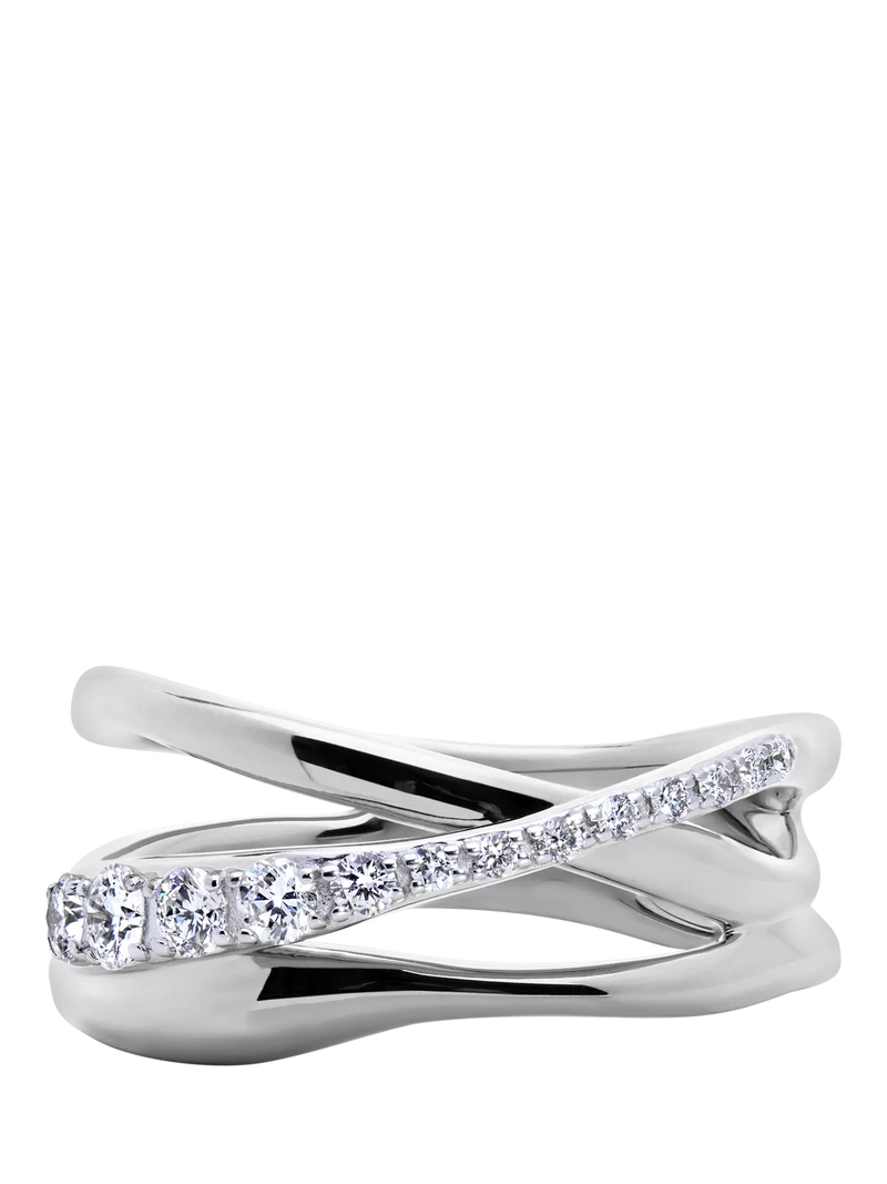 Monica Vinader Nura Pave Set Diamond Ring, Silver