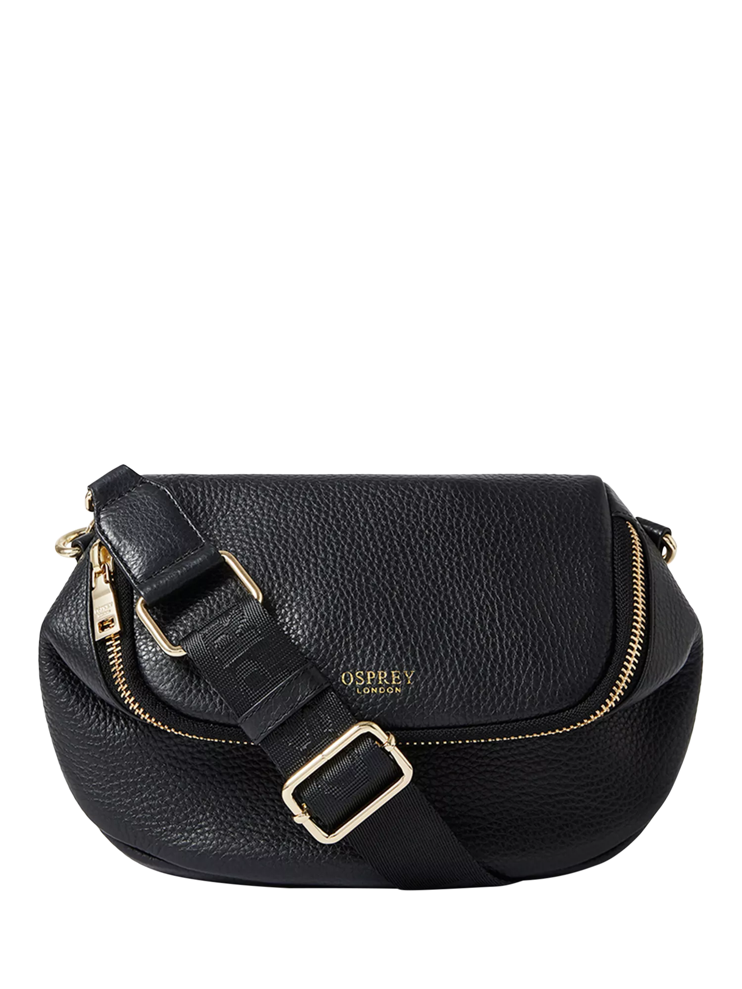 Osprey London crumple leather sling bag black - British product
