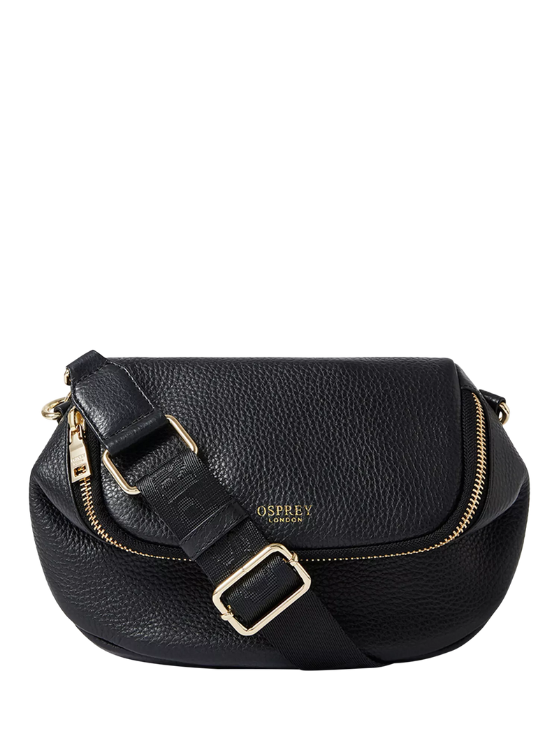 Osprey London crumple leather sling bag black - British product