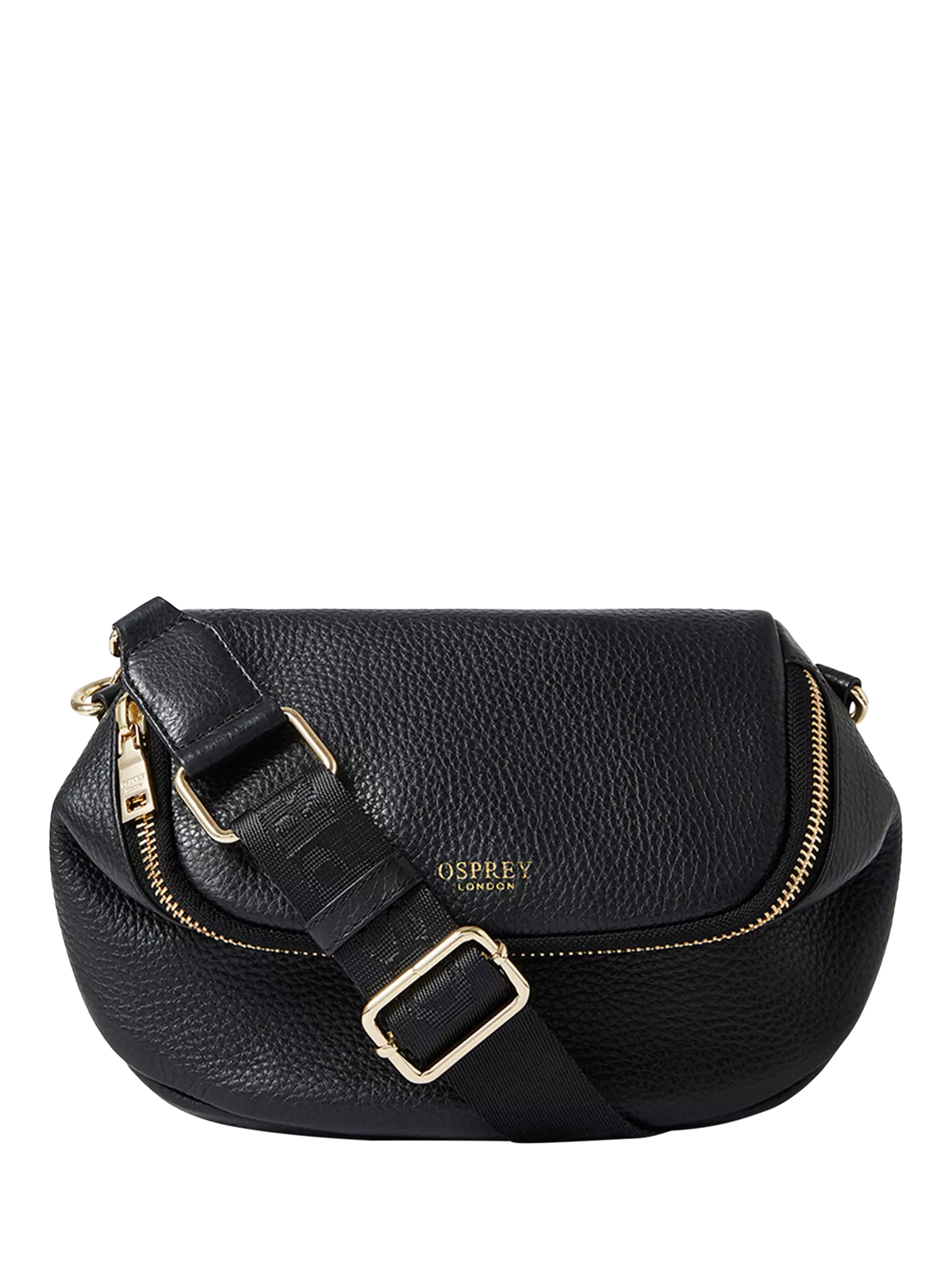 Osprey London crumple leather sling bag black - British product