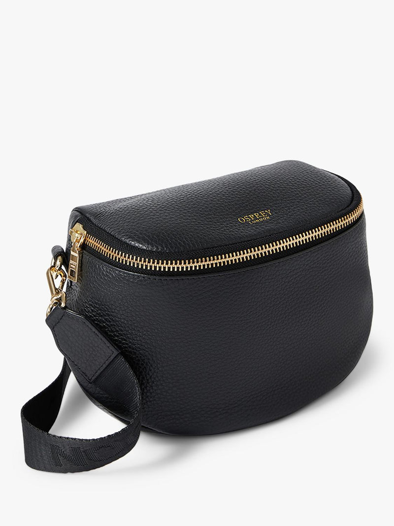 Osprey London crumple leather sling bag black - British product