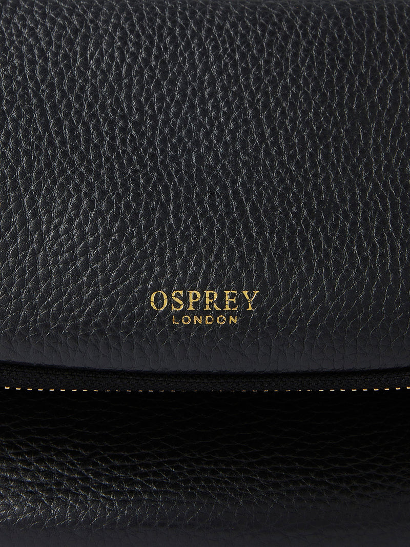 Osprey London crumple leather sling bag black - British product