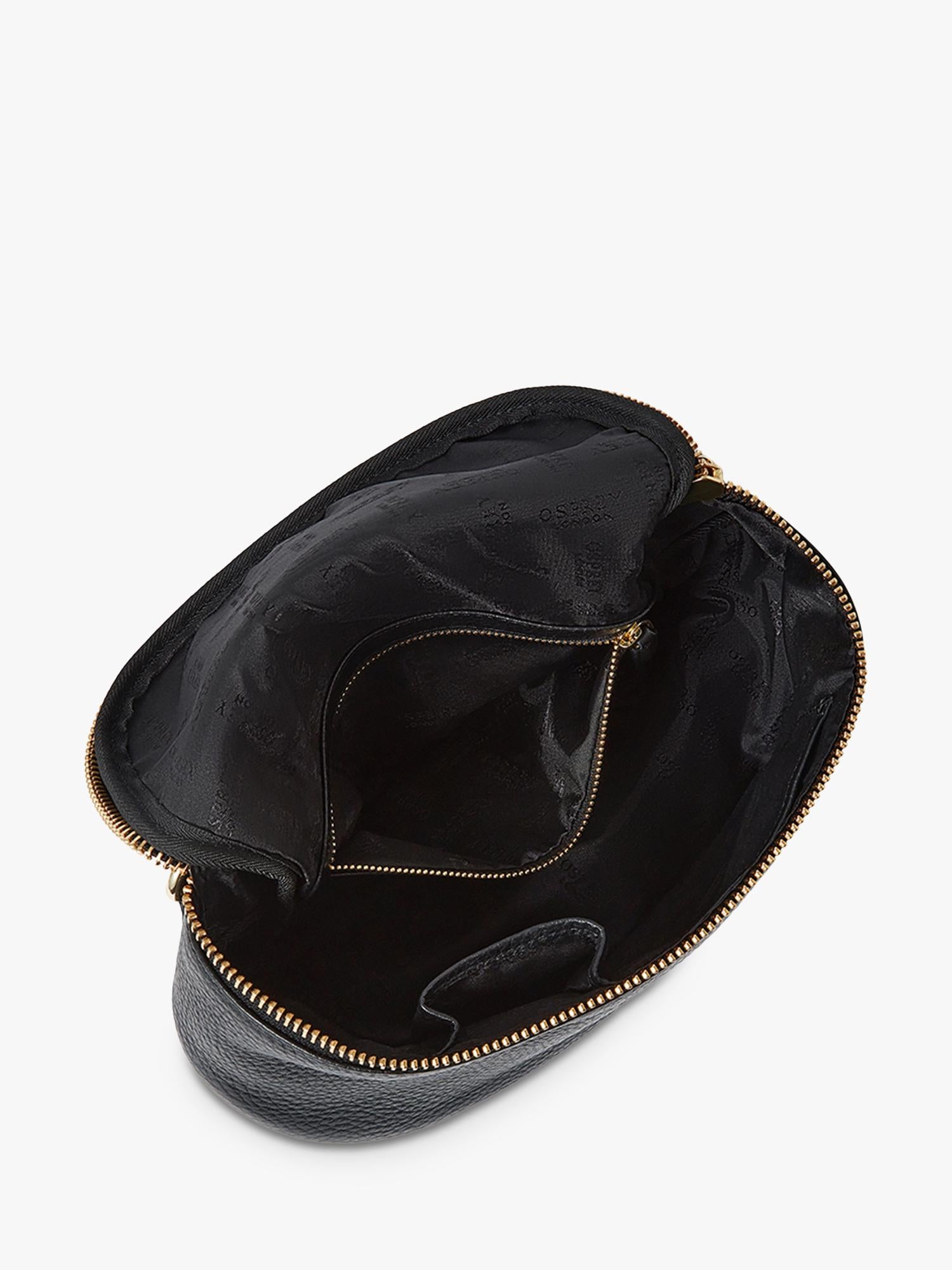Osprey London crumple leather sling bag black - British product