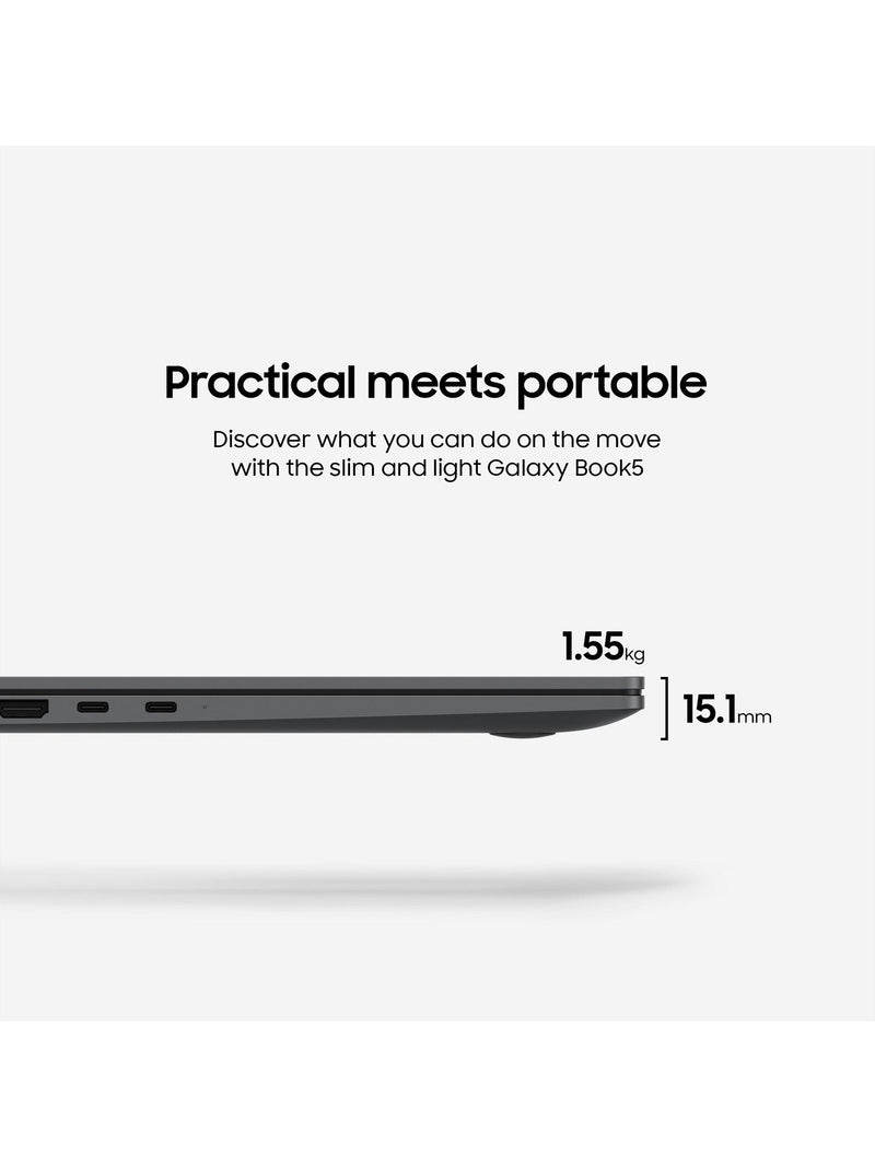 Samsung Galaxy Book5 laptop 15.6-inch Full HD Grey, imported from the UK