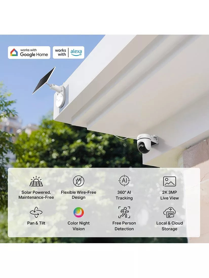 TP-Link Tapo C610 2K outdoor security camera with solar panel (British brand)