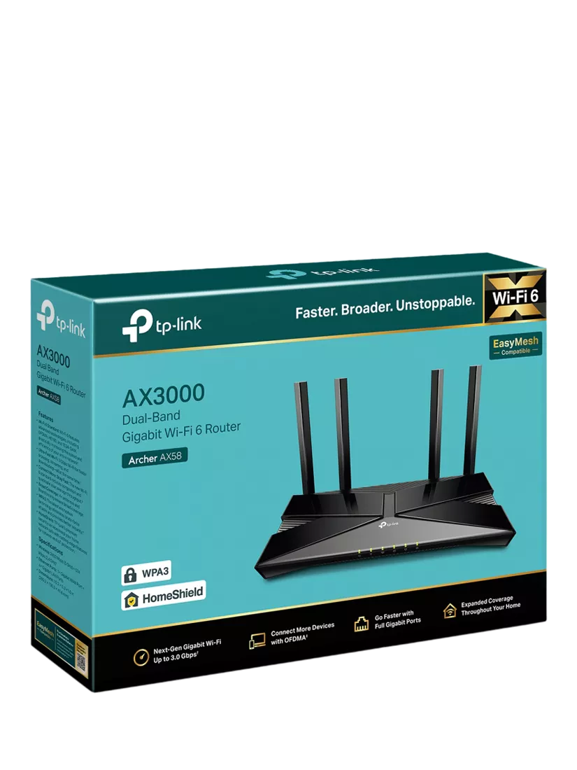 TP-Link Archer AX58 Wi-Fi 6 router, imported from the UK