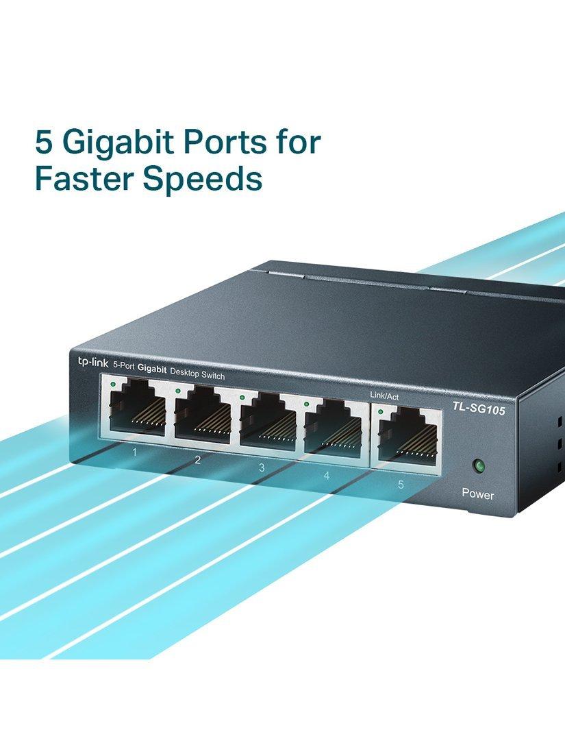 TP-Link TL-SG105 5-port gigabit network switch (British brand)