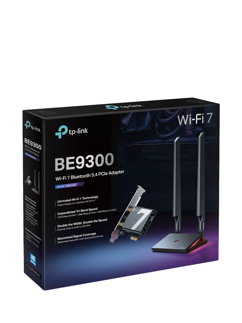 TP-Link Archer TBE550E Wi-Fi 7 PCIe adapter - British product