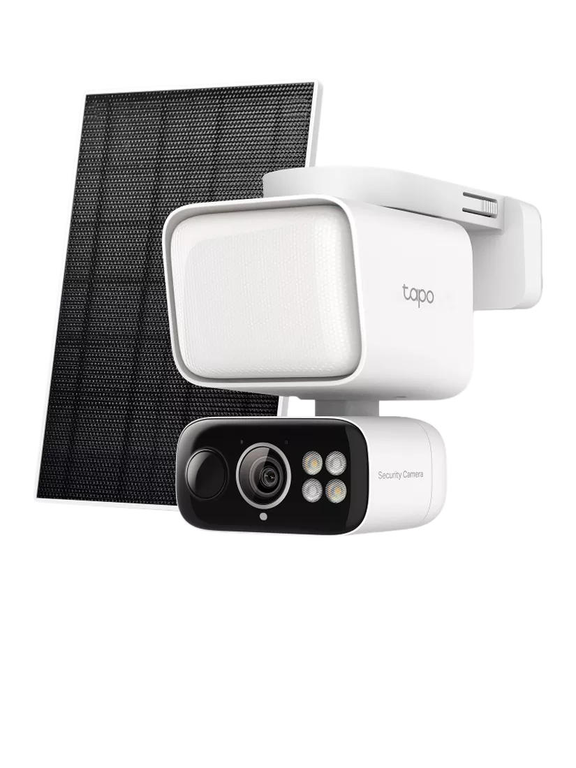 TP-Link Tapo TC50 kit solar-powered security camera with floodlight, imported from the UK