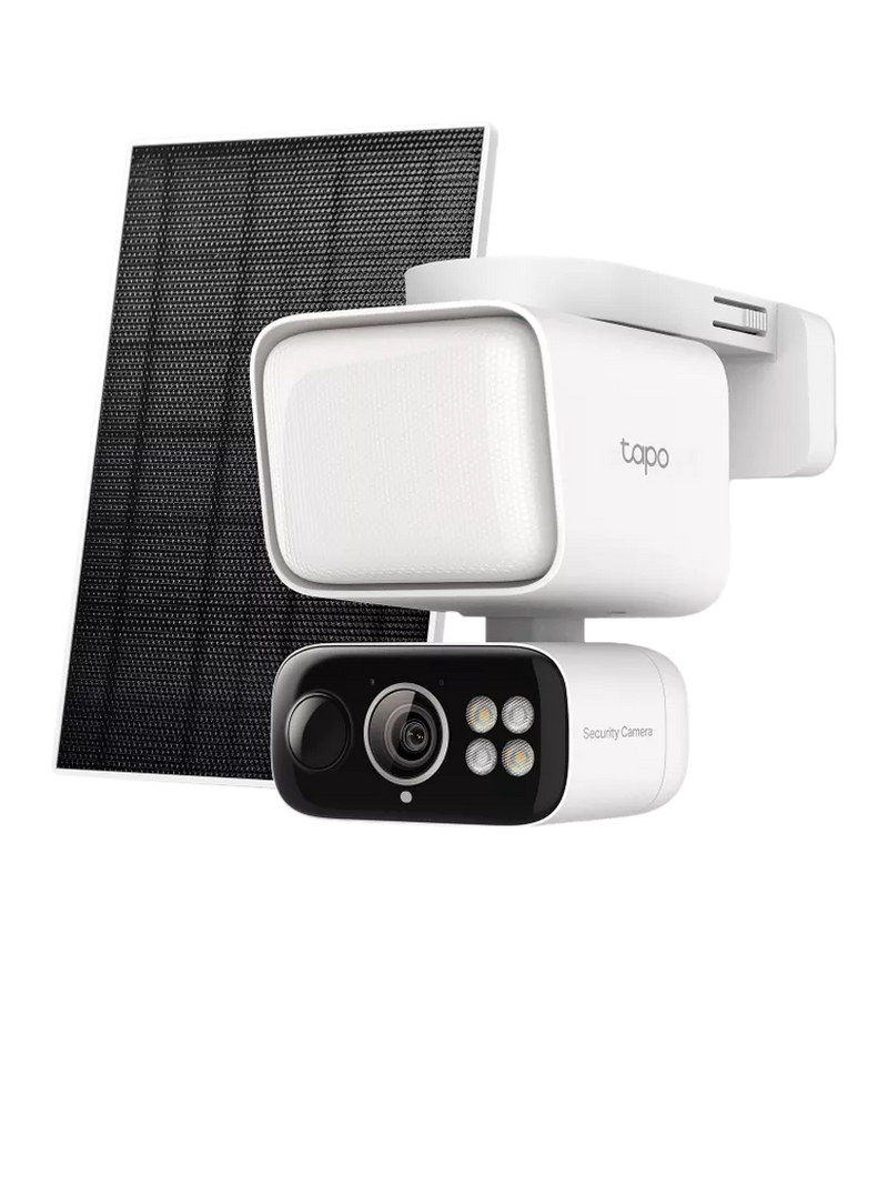 TP-Link Tapo TC50 kit solar-powered security camera with floodlight, imported from the UK