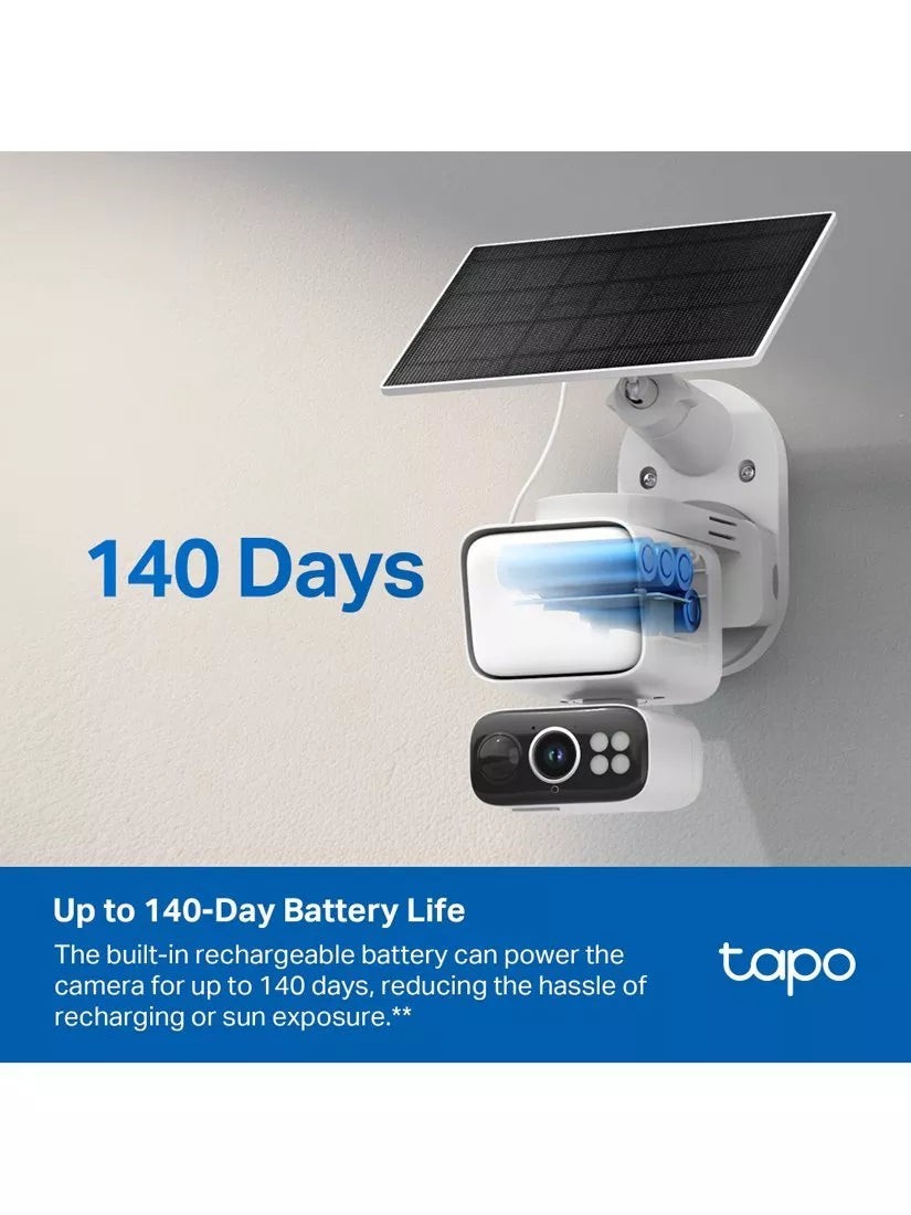 TP-Link Tapo TC50 kit solar-powered security camera with floodlight, imported from the UK