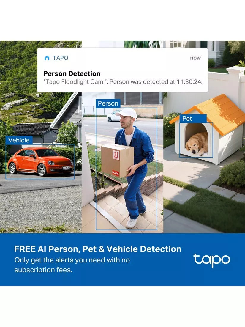 TP-Link Tapo TC50 kit solar-powered security camera with floodlight, imported from the UK