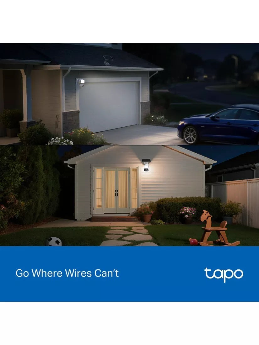 TP-Link Tapo TC50 kit solar-powered security camera with floodlight, imported from the UK