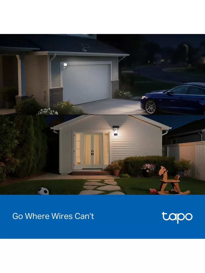 TP-Link Tapo TC50 kit solar-powered security camera with floodlight, imported from the UK