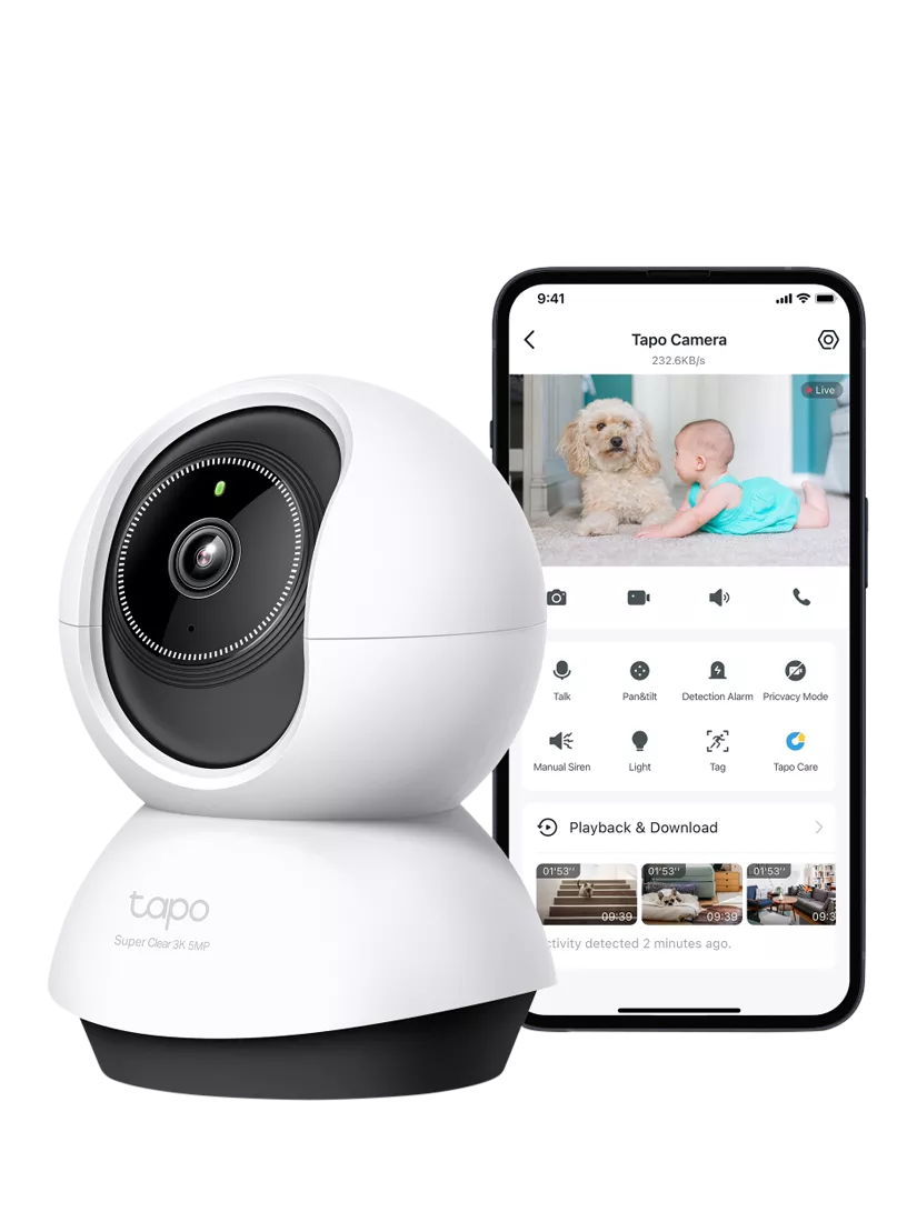 TP-Link Tapo TC74 2K pan and tilt security camera, UK version