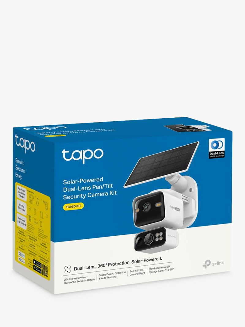 TP-Link Tapo TC93D Kit 2K dual lens solar security camera - British product