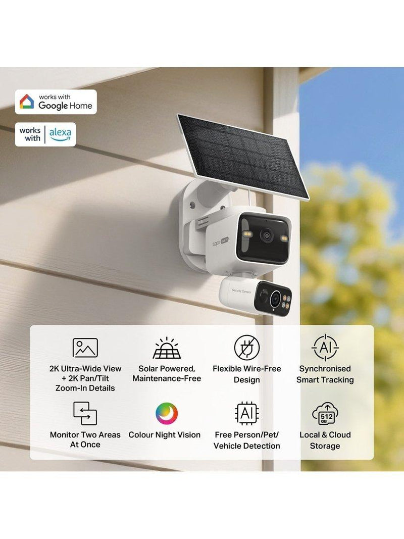 TP-Link Tapo TC93D Kit 2K dual lens solar security camera - British product