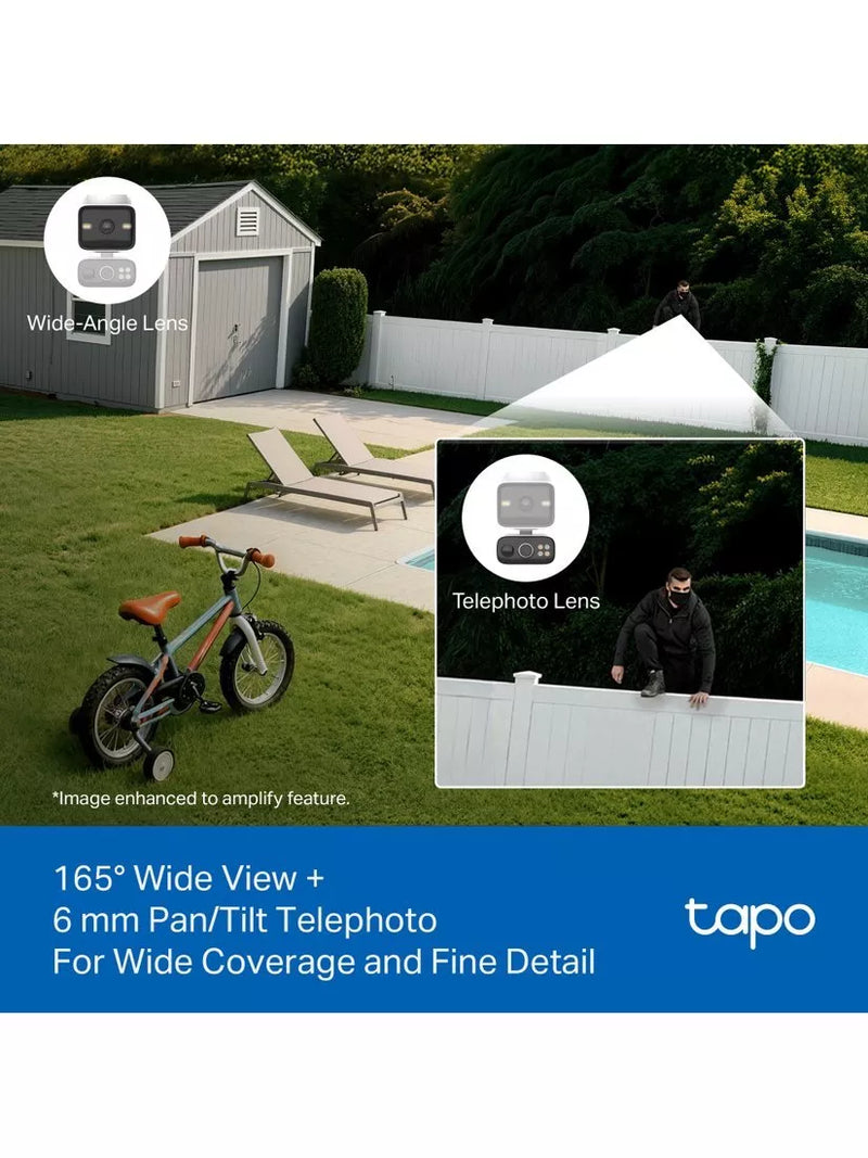TP-Link Tapo TC93D Kit 2K dual lens solar security camera - British product