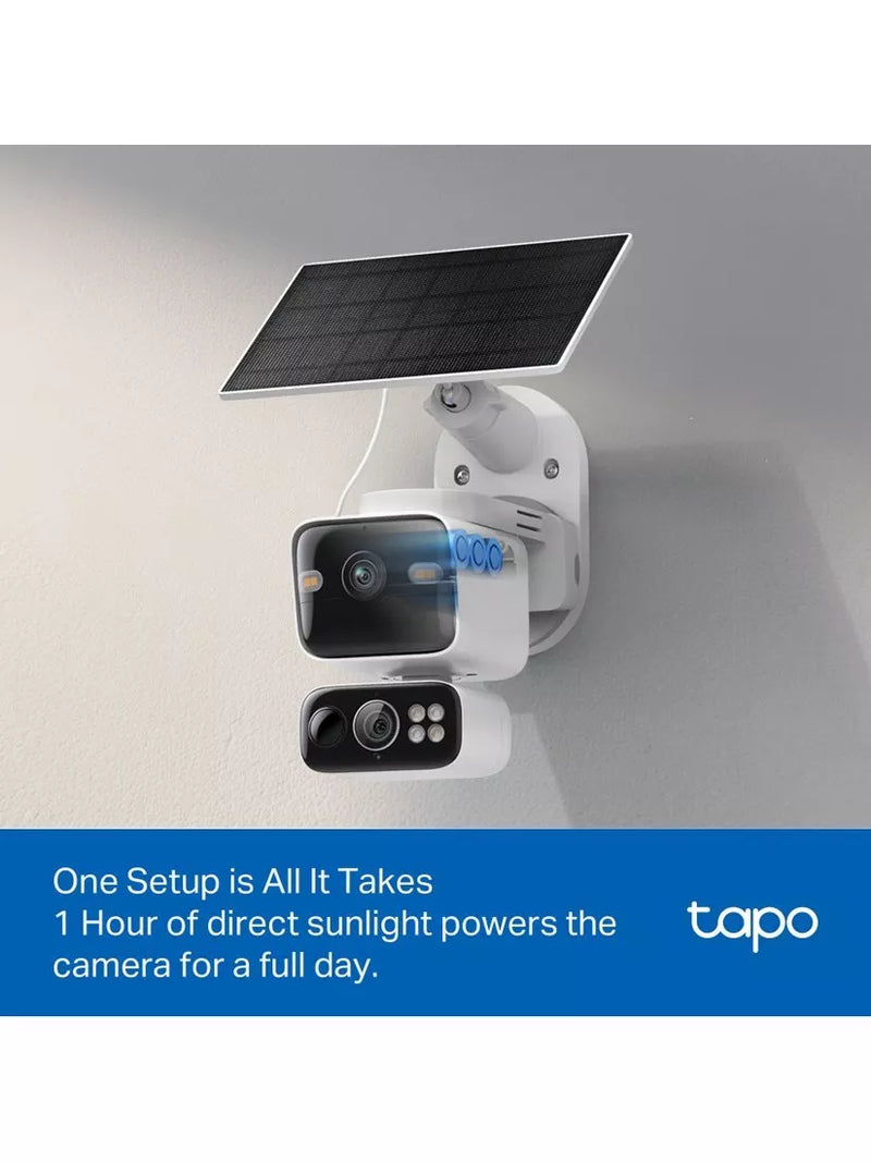 TP-Link Tapo TC93D Kit 2K dual lens solar security camera - British product
