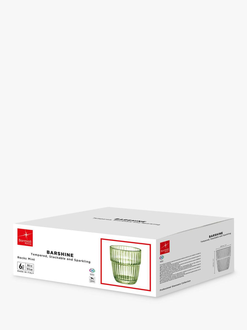 Bormioli Rocco Barshine glass tumblers Rocks Mint 305ml, imported from the UK