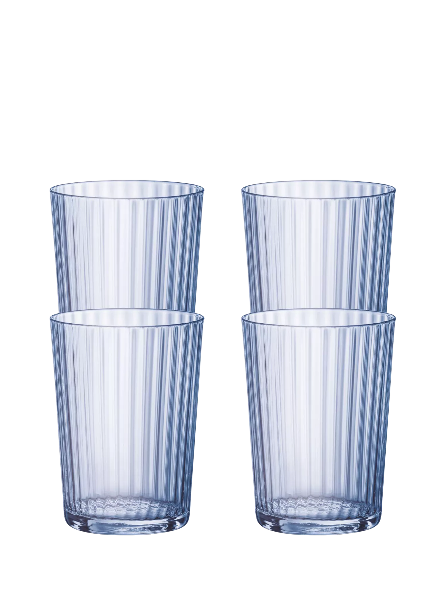 Bormioli Rocco blue fluted highball glasses 500ml pack of 4, UK version