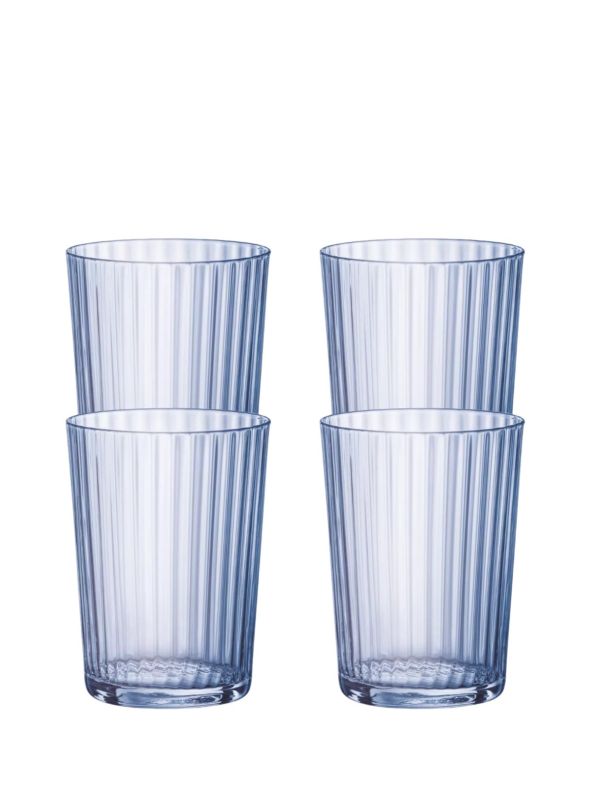 Bormioli Rocco blue fluted highball glasses 500ml pack of 4, UK version