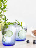 Bormioli Rocco blue fluted highball glasses 500ml pack of 4, UK version