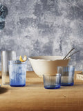 Bormioli Rocco blue fluted highball glasses 500ml pack of 4, UK version