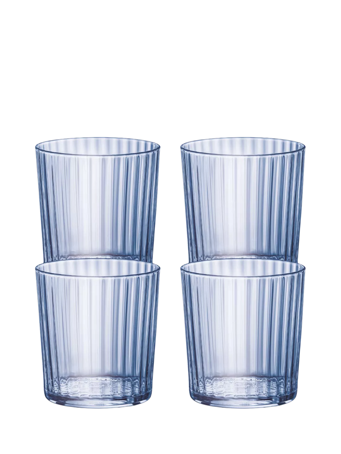 Bormioli Rocco fluted tumblers blue 355ml pack of 4 - British product