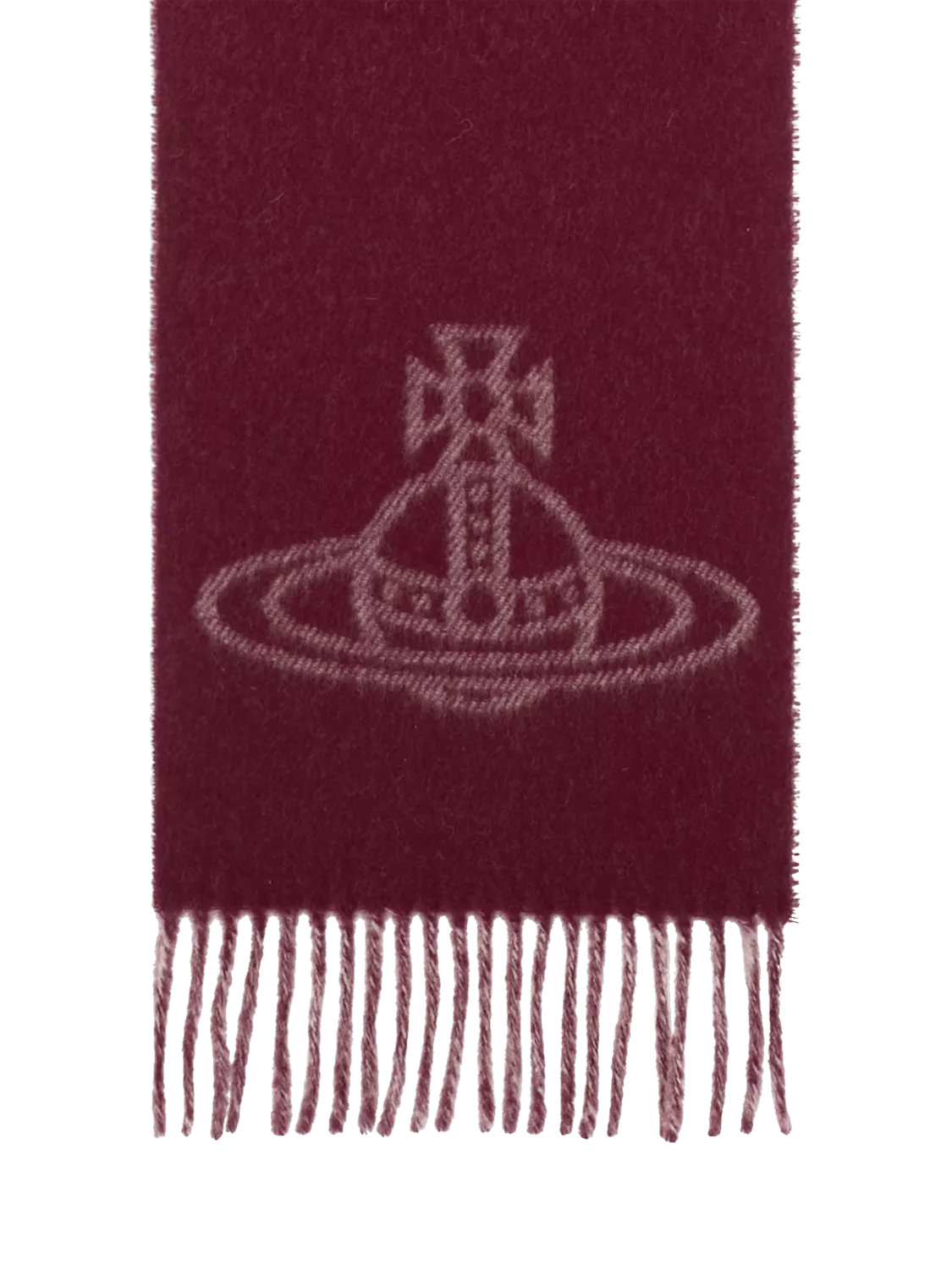Vivienne Westwood Pure Wool Double Face Scarf, Bordeaux/Cream