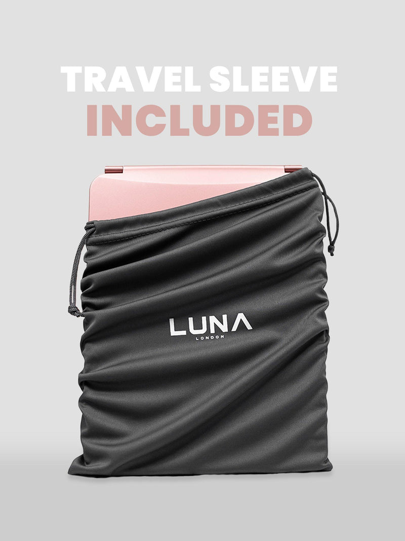 LUNA London eclipse travel mirror with dimmable light - British product
