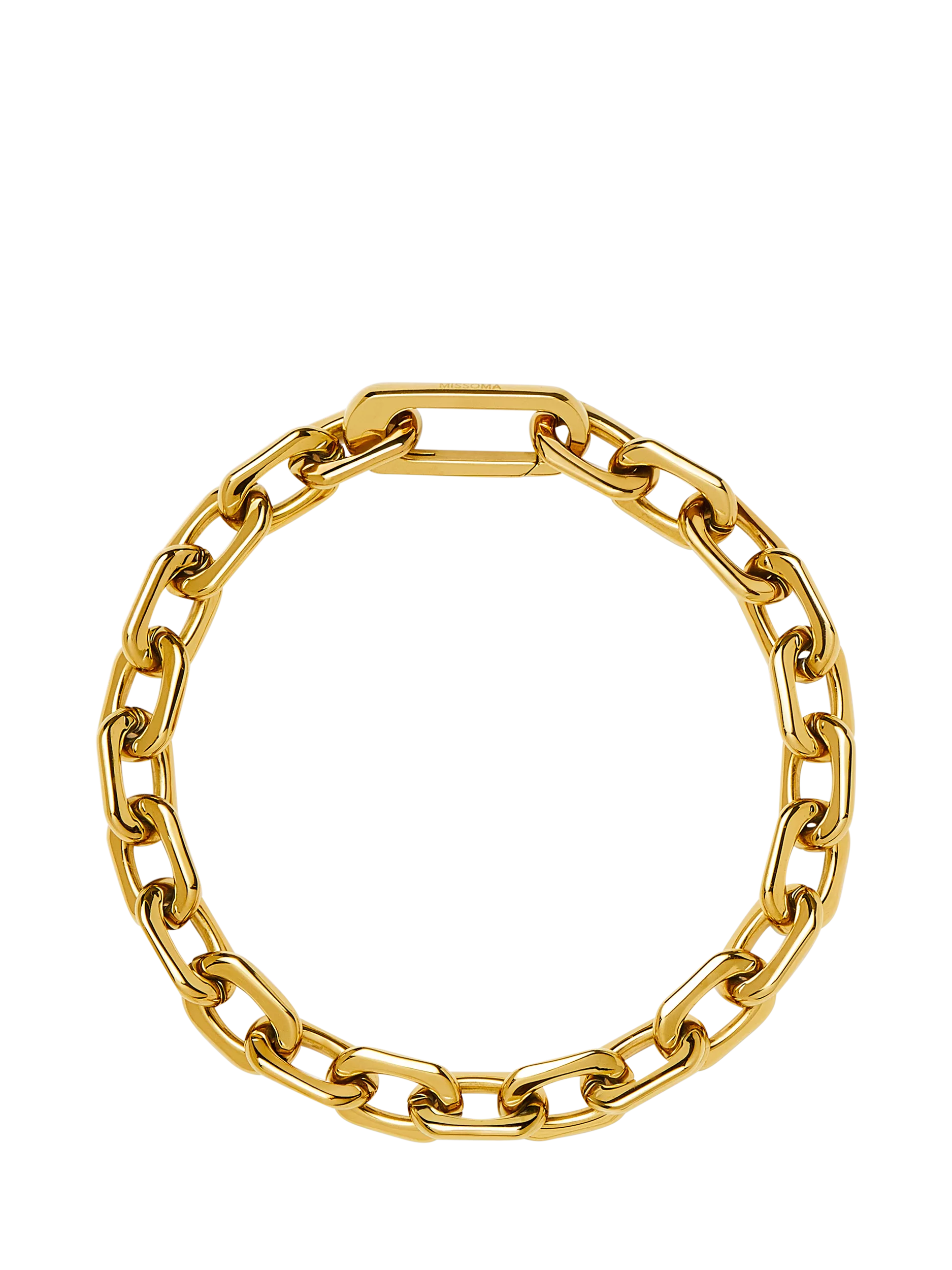 Missoma square paperclip chain bracelet gold, UK version