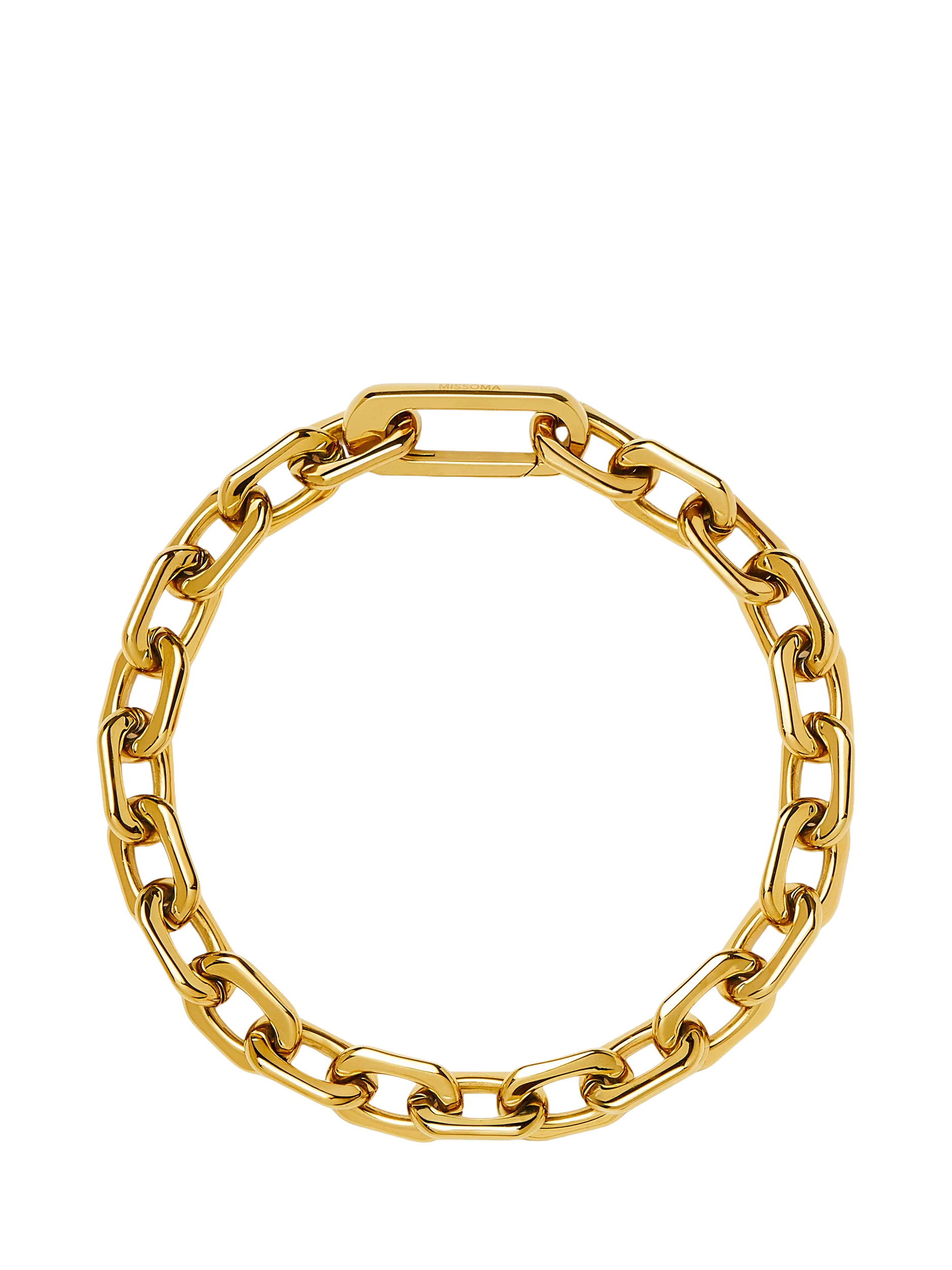Missoma Square Paperclip Chain Bracelet, Gold, 20cm
