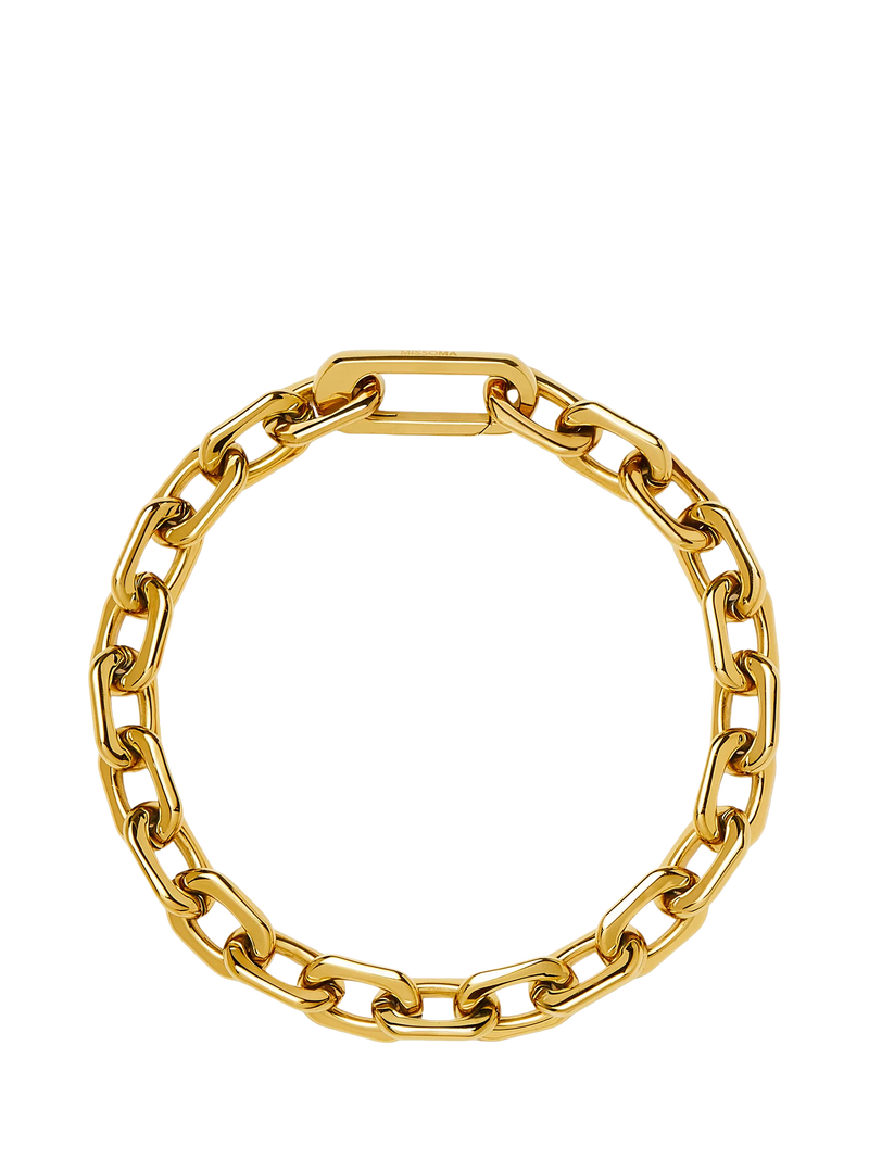Missoma Square Paperclip Chain Bracelet, Gold, 20cm