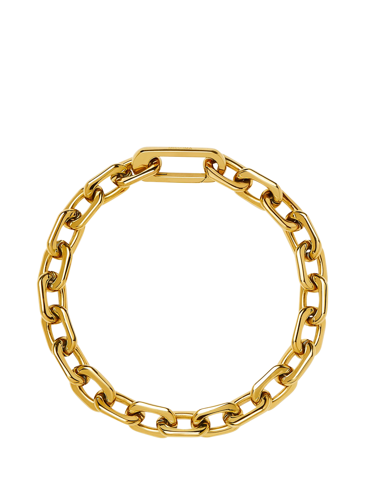Missoma Square Paperclip Chain Bracelet, Gold, 20cm