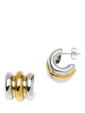 Missoma triple ridge stud earrings in silver and gold, imported from the UK