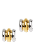 Missoma triple ridge stud earrings in silver and gold, imported from the UK