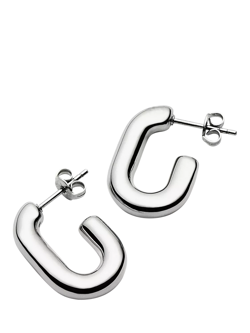 Missoma Chubby Oval Hoop Earrings, Silver