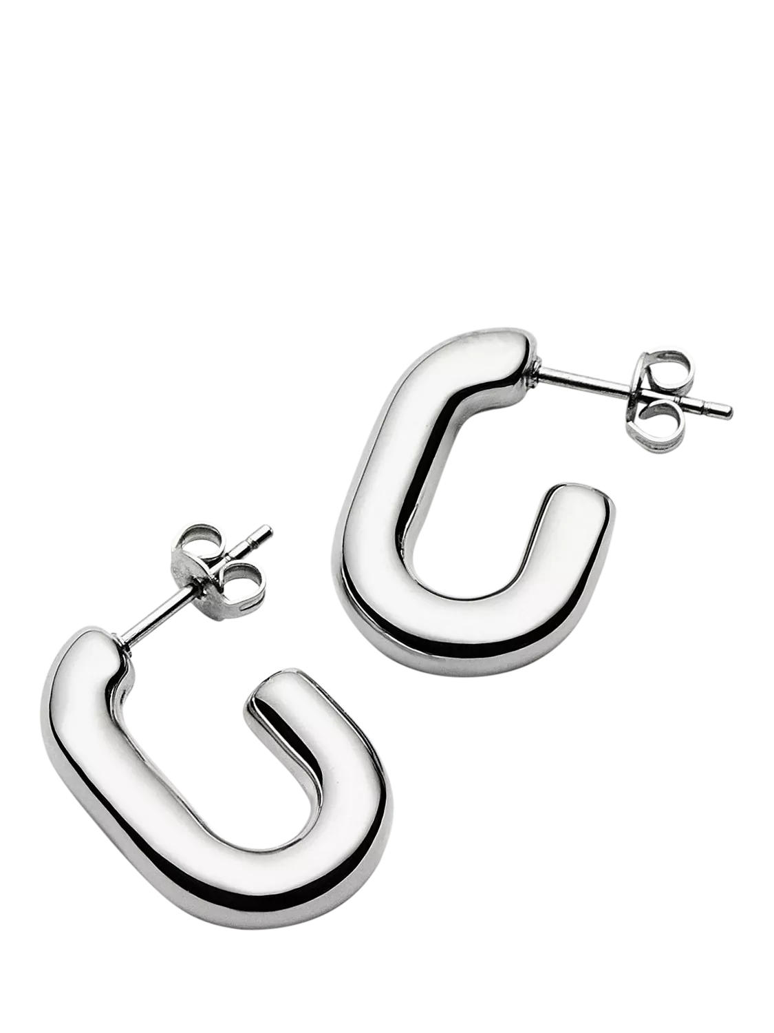 Missoma Chubby Oval Hoop Earrings, Silver