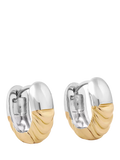 Astley Clarke Aurora Weave mixed metal hoop earrings gold silver, UK version