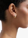 Astley Clarke Aurora Weave mixed metal hoop earrings gold silver, UK version