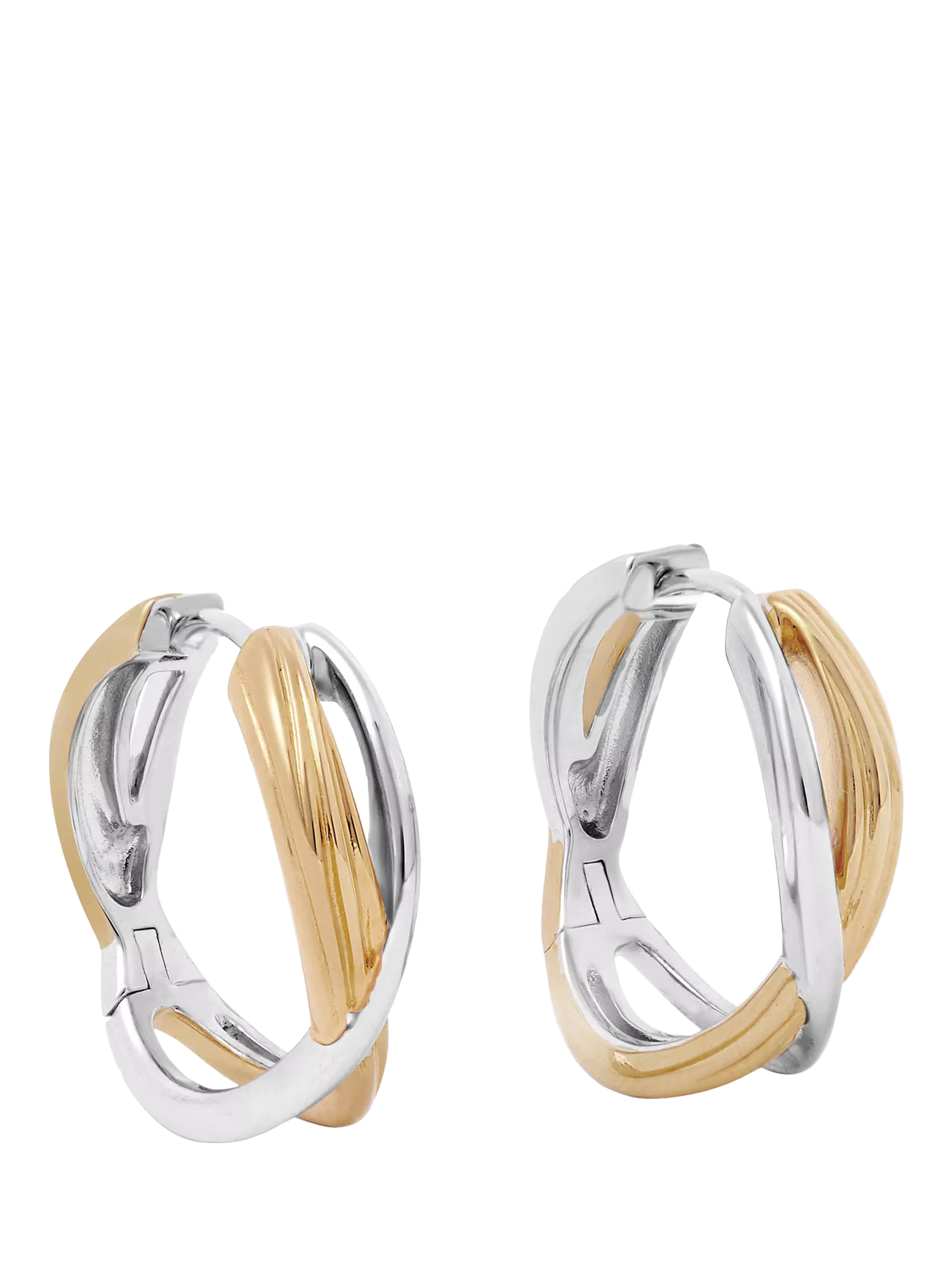 Astley Clarke gold and silver hoop earrings, imported from the UK