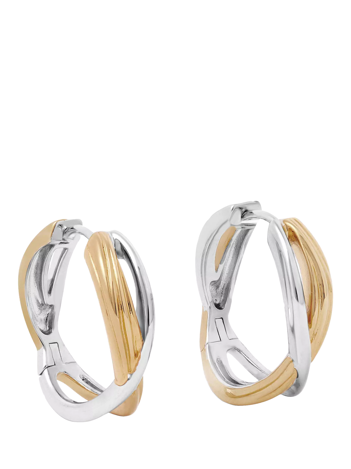 Astley Clarke gold and silver hoop earrings, imported from the UK
