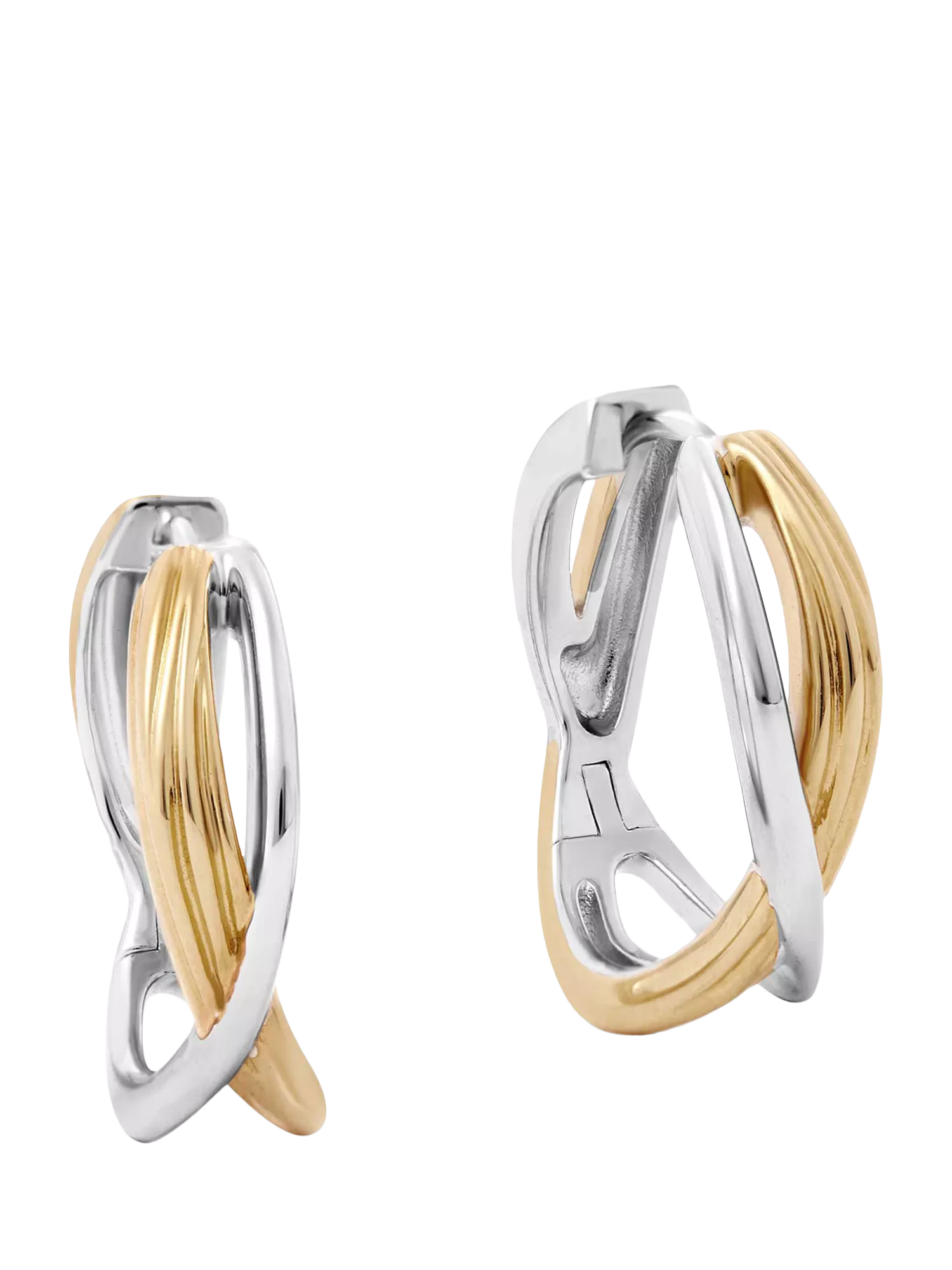 Astley Clarke gold and silver hoop earrings, imported from the UK