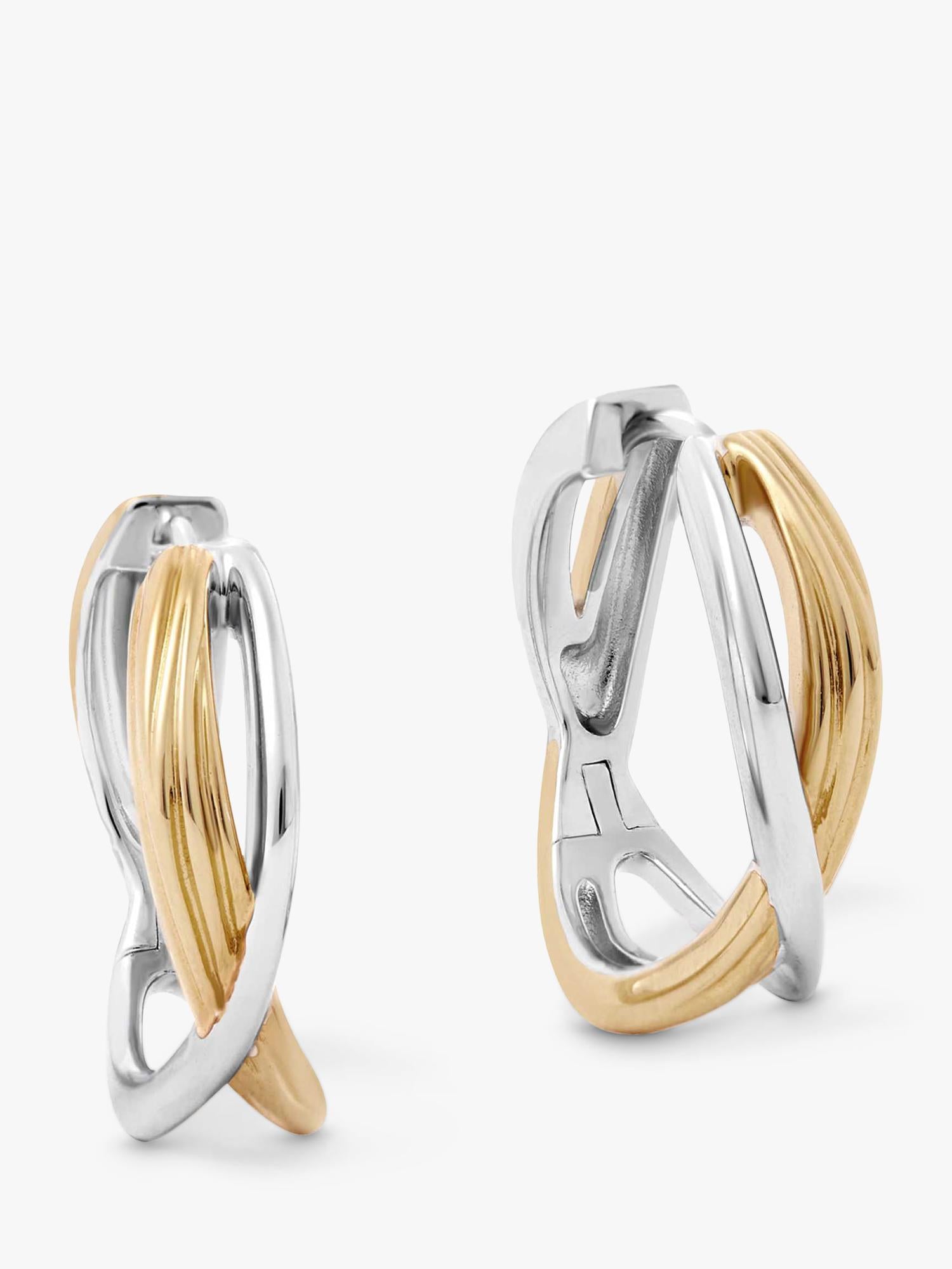 Astley Clarke gold and silver hoop earrings, imported from the UK