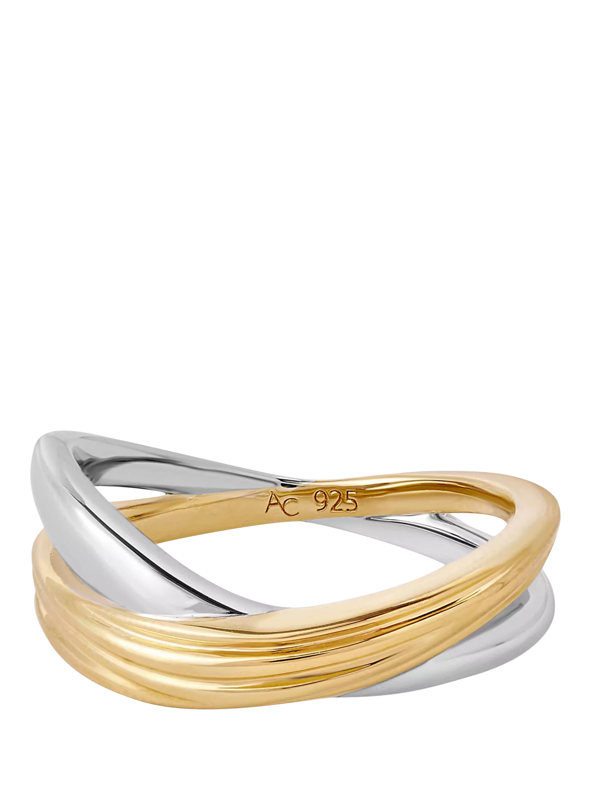Astley Clarke Aurora Weave mixed metal ring, imported from the UK